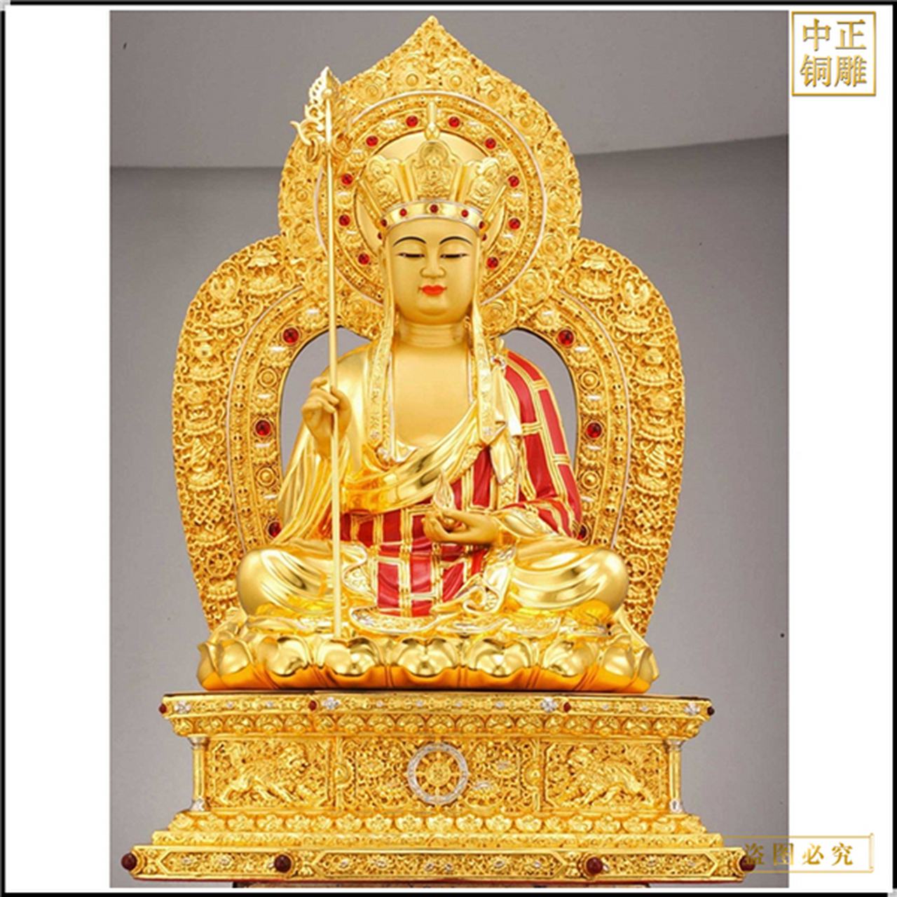 金身大愿地藏王菩萨佛像生产 铜雕彩绘地藏王佛像 供应彩绘座像地藏王