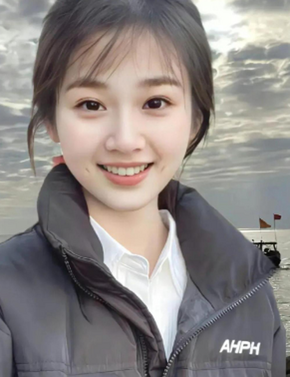 两个酒窝的美丽女孩