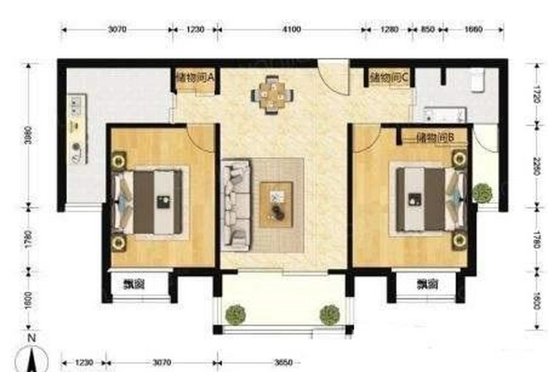 各大户型的优缺点分析 眼镜户型:一般是指客厅格局较小,两个卧室较大