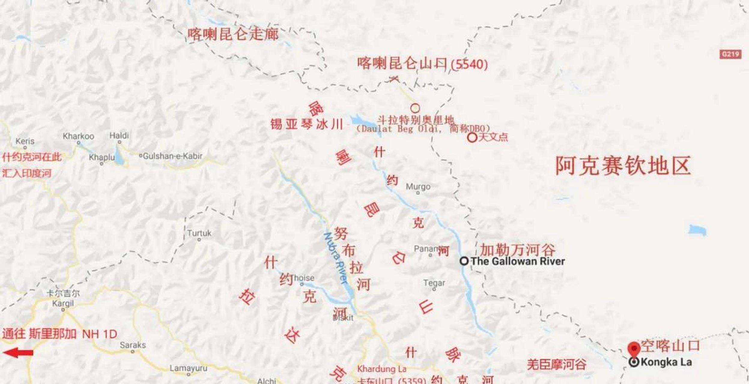 中印领土争端西段阿克赛钦—克什米尔地区,印度已越过了喜马拉雅山脉