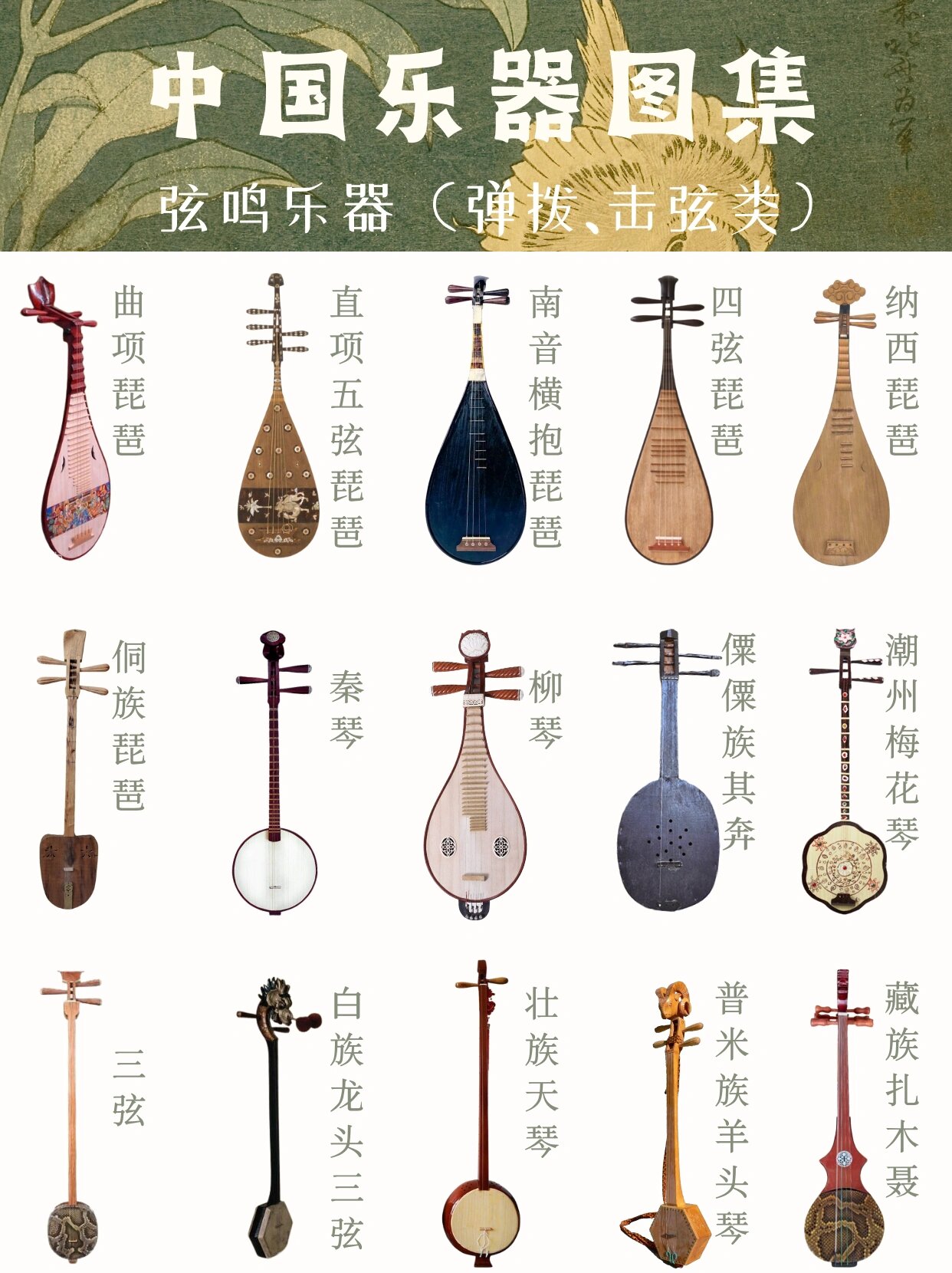 中国传统的乐器,你知道多少? 中国乐器主要可以分为四大类型: 1