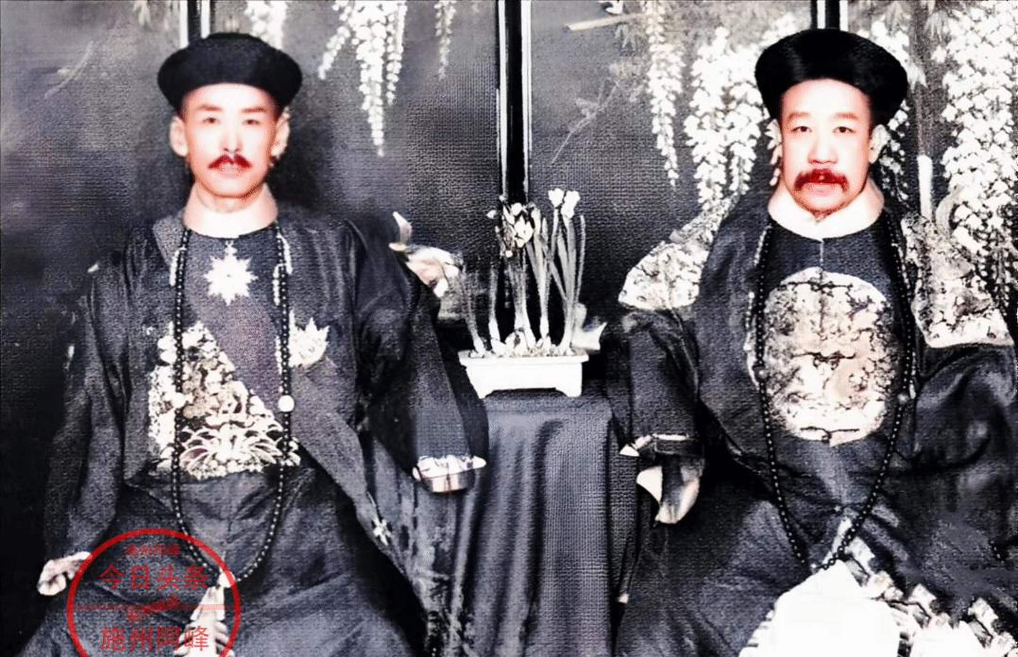 领动计划# 肃亲王善耆与他的日本拜把子兄弟川岛浪速的合影,他们两人