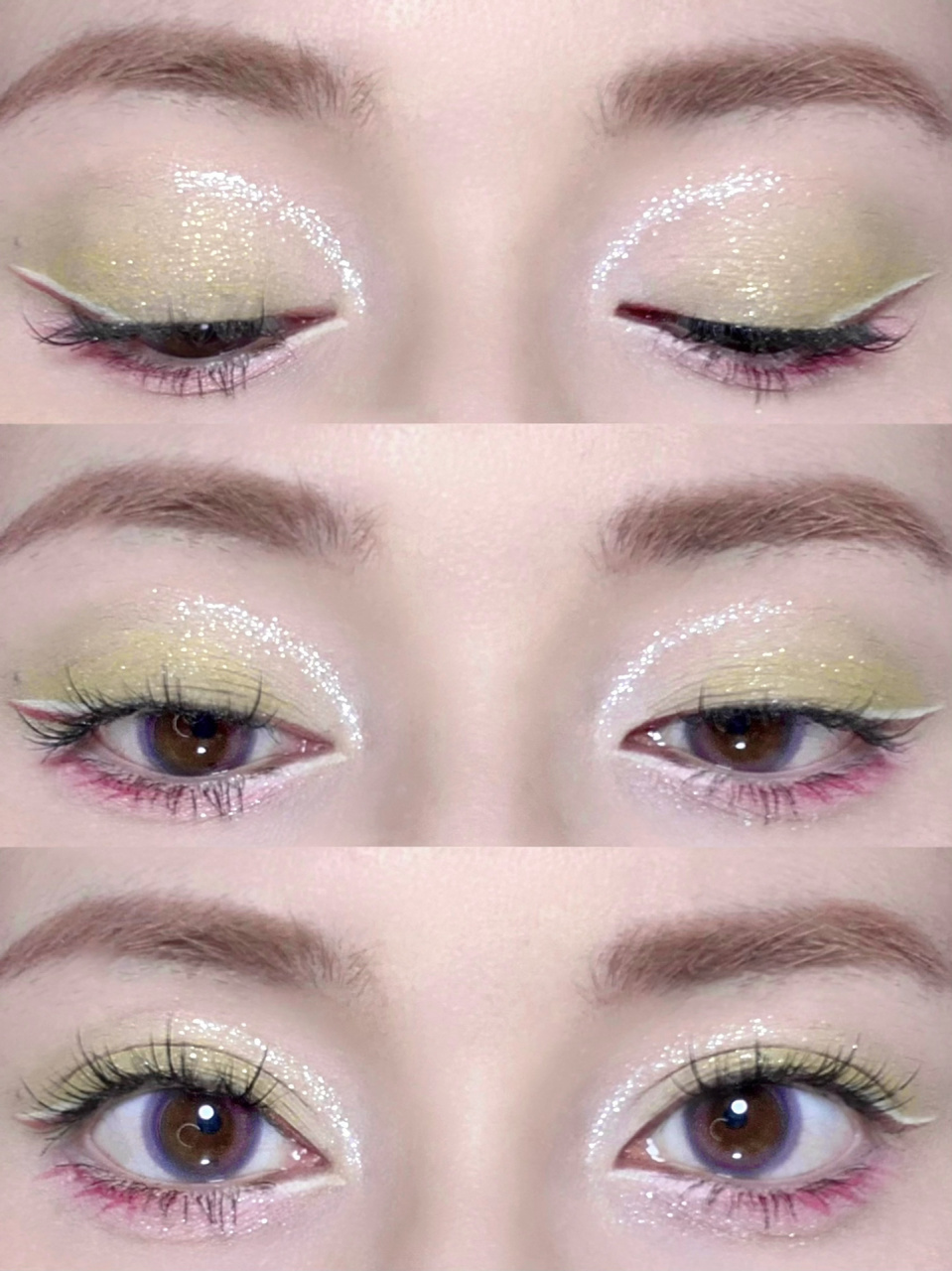 春日粉绿撞色,眼妆满满少女心 深邃消肿,显得眼睛很有神配色方便实用