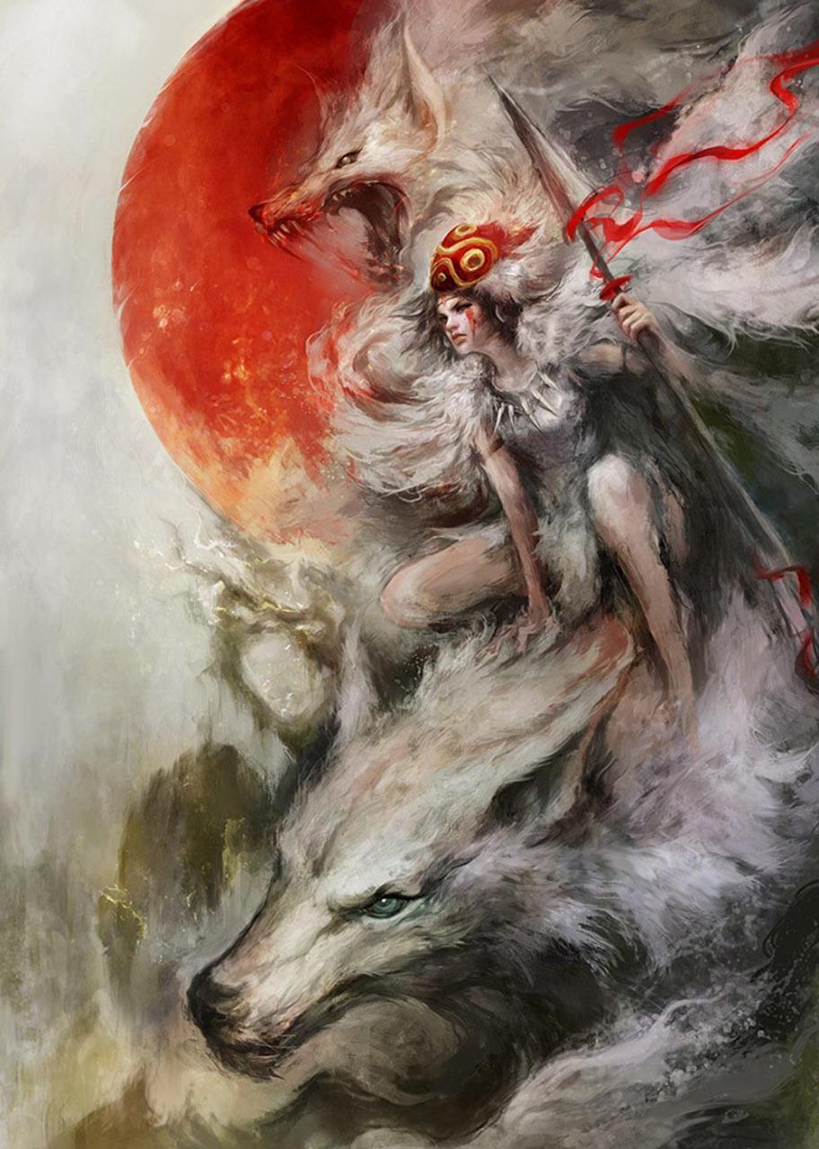 gif创作人# 泼墨大神,动漫插画再次创作不逊于原版,包括对宫崎骏置