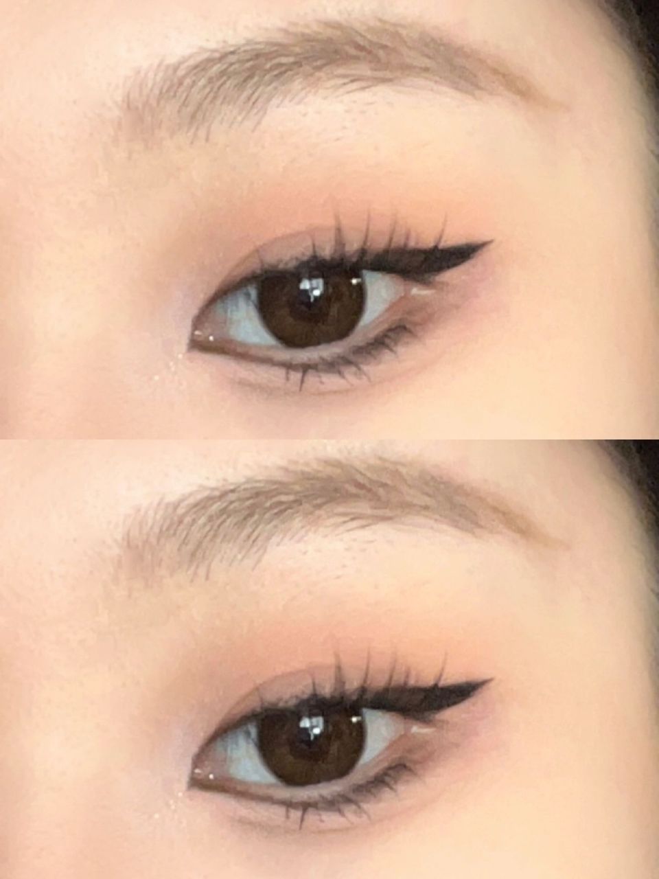 眼妆卧蚕和睫毛很重要 一定要很明显 眼影简单消肿就可以 眼尾要画的