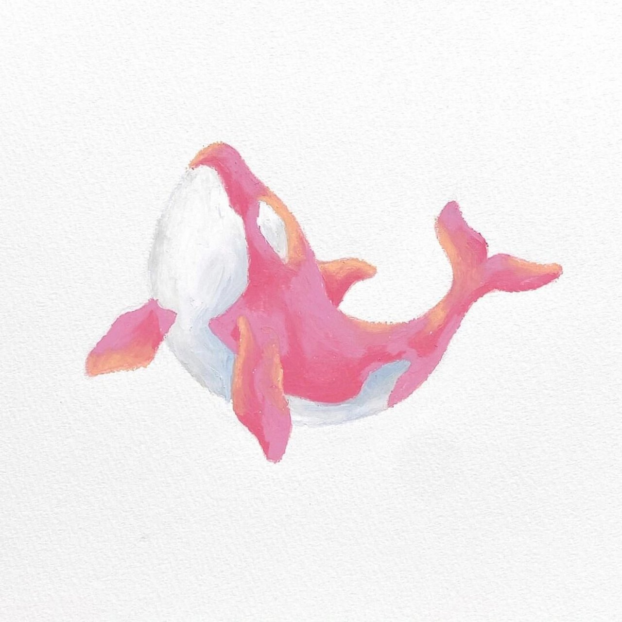 油画棒画|粉色海豚 附色号/步骤图  粉色海豚  邀请大家跟随步骤,一同