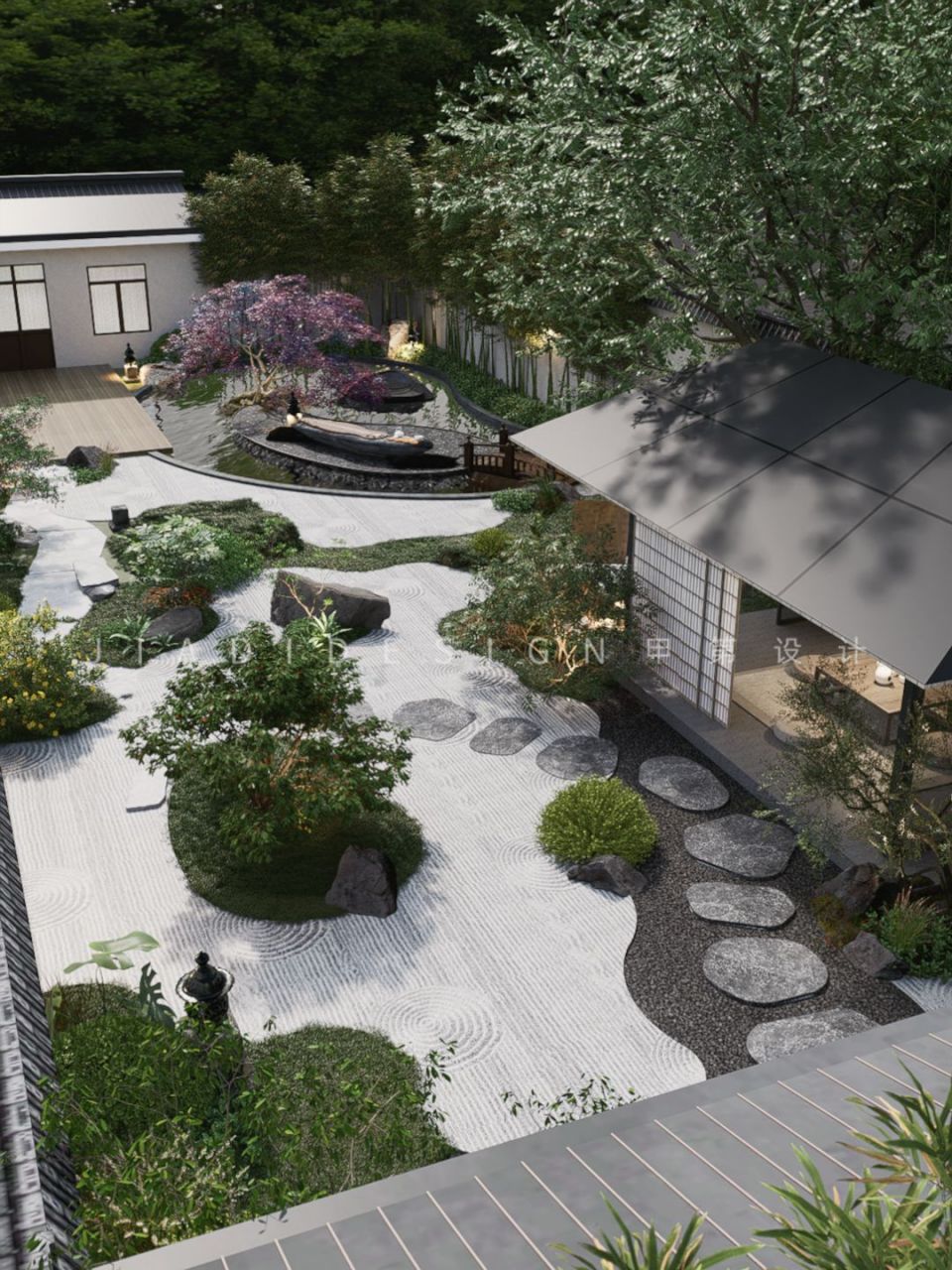 享受寂静 项目地址:海南 面积:500平 风格:日式 枯山水的意境 禅意