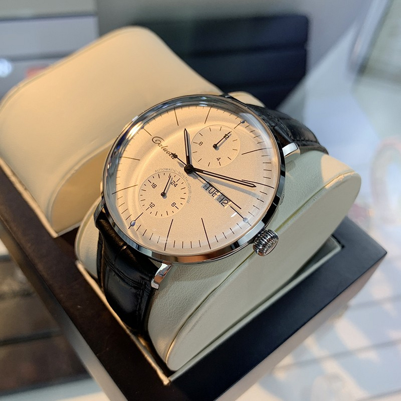 卡罗莱(caluola) 男士手表 男全自动机械表曲面简约商务防水男款表