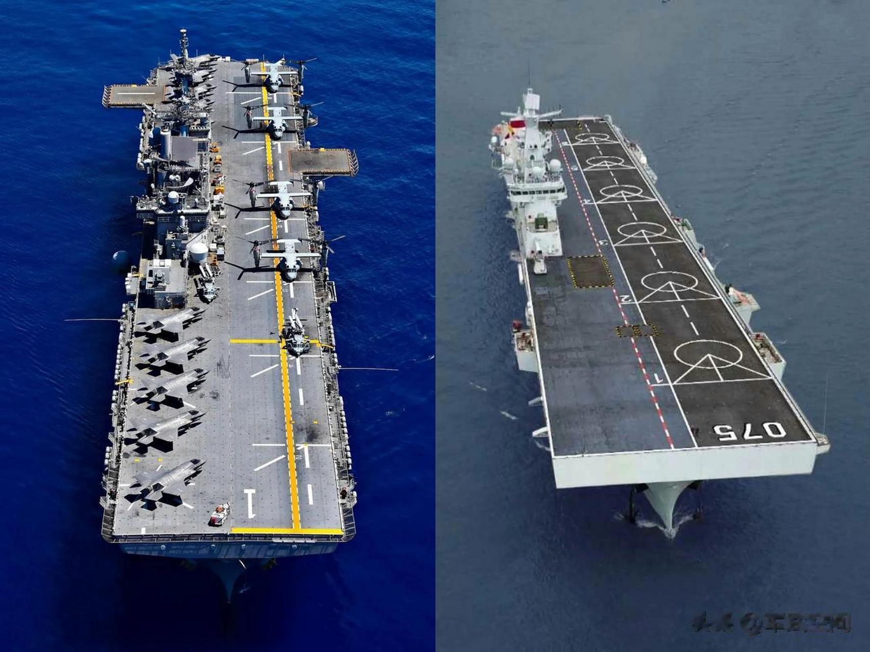 中美两国两栖攻击舰对比,美国黄蜂级更合理.