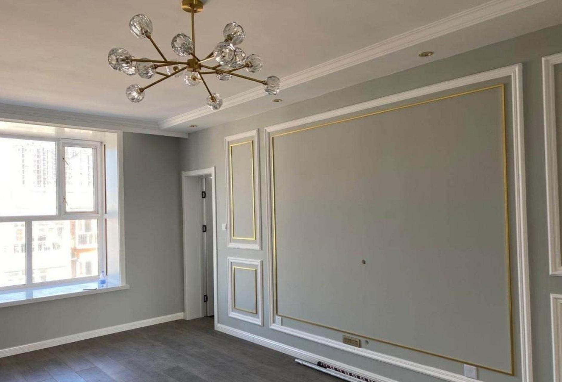 石膏线条加金属线条,简约又大气,效果也很喜欢,太满意了