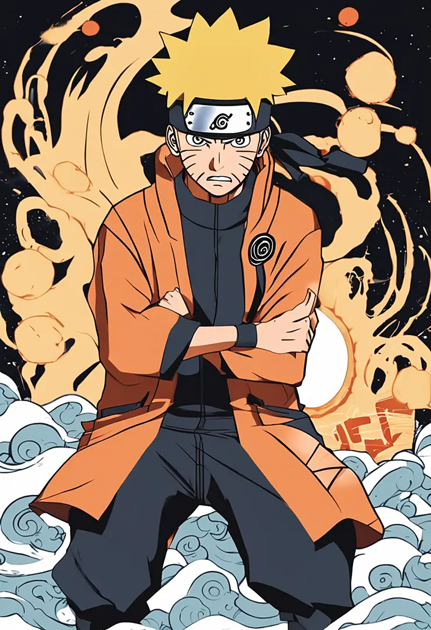 a绘画|火影忍者之鸣人 酷炫鸣人精美壁画,全部由ai生成的呦  需要软件