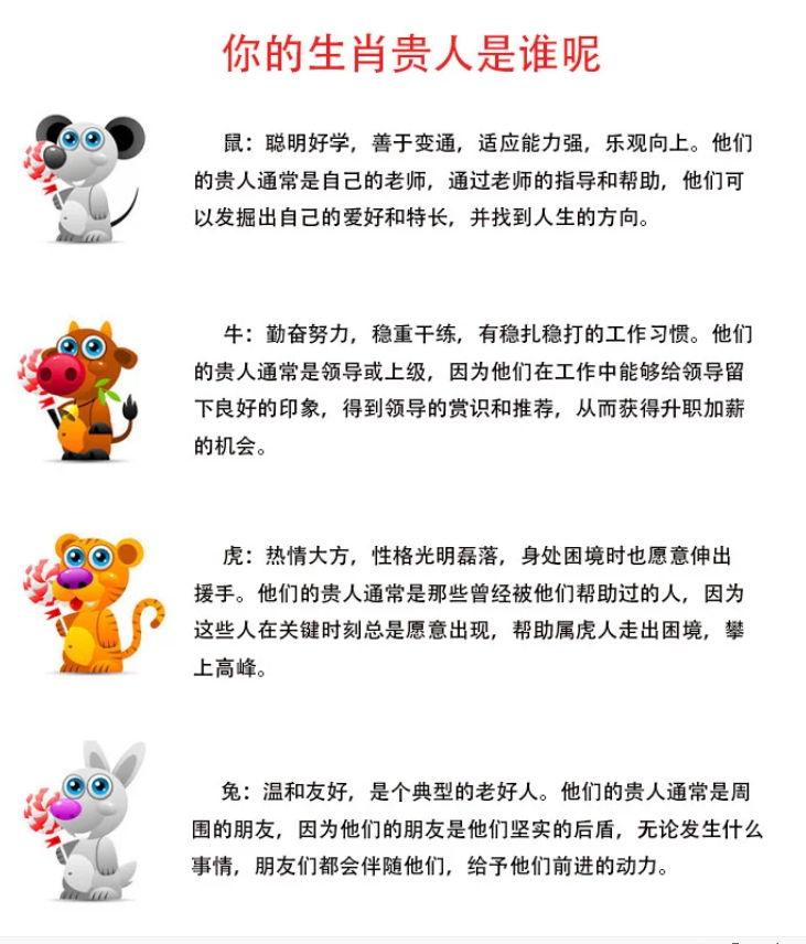宝子们,那就先来了解一下你的生肖,帮你找到你的贵人!