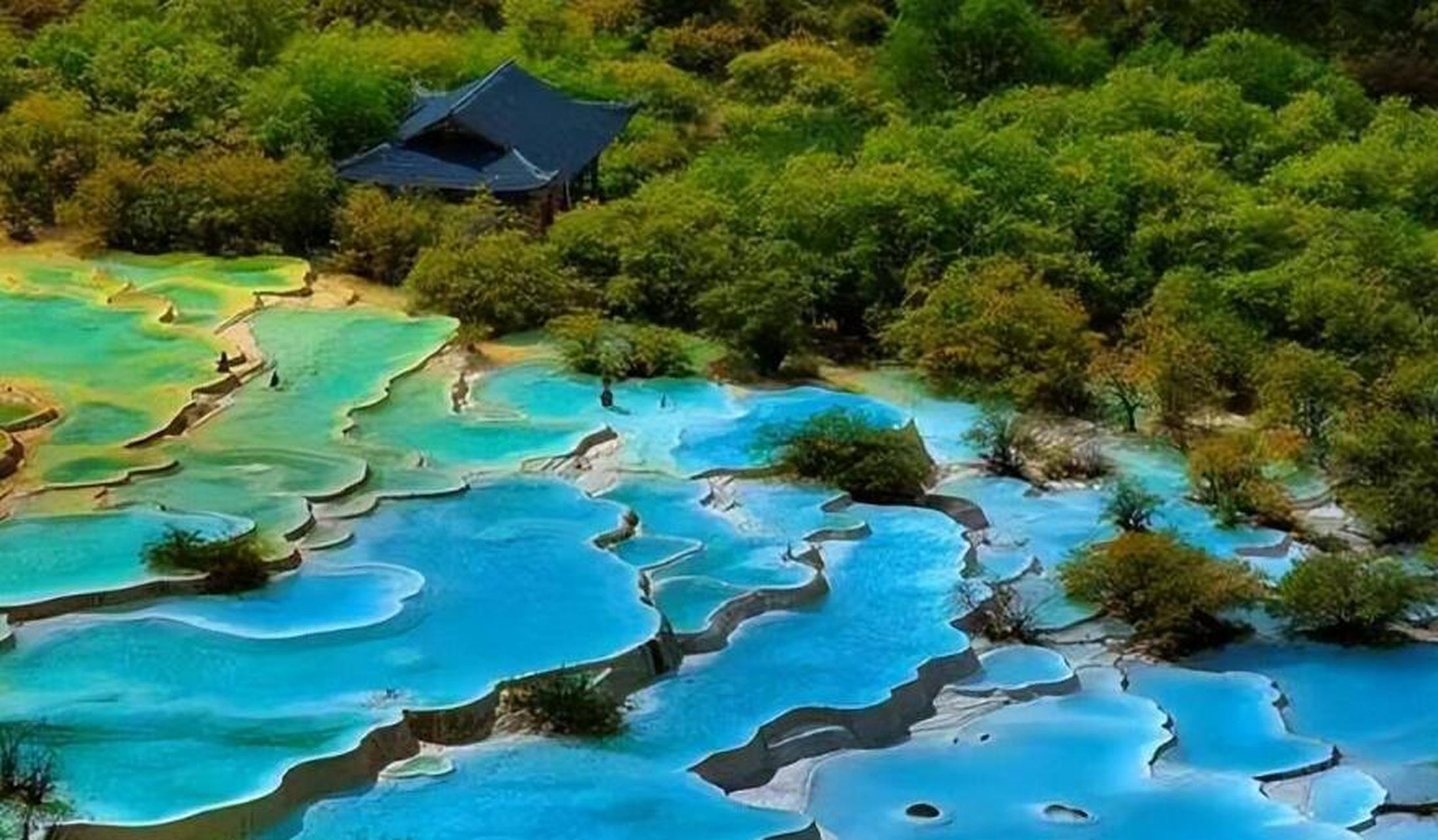 黄龙风景名胜区,是一座拥有无数彩池的绝美之地