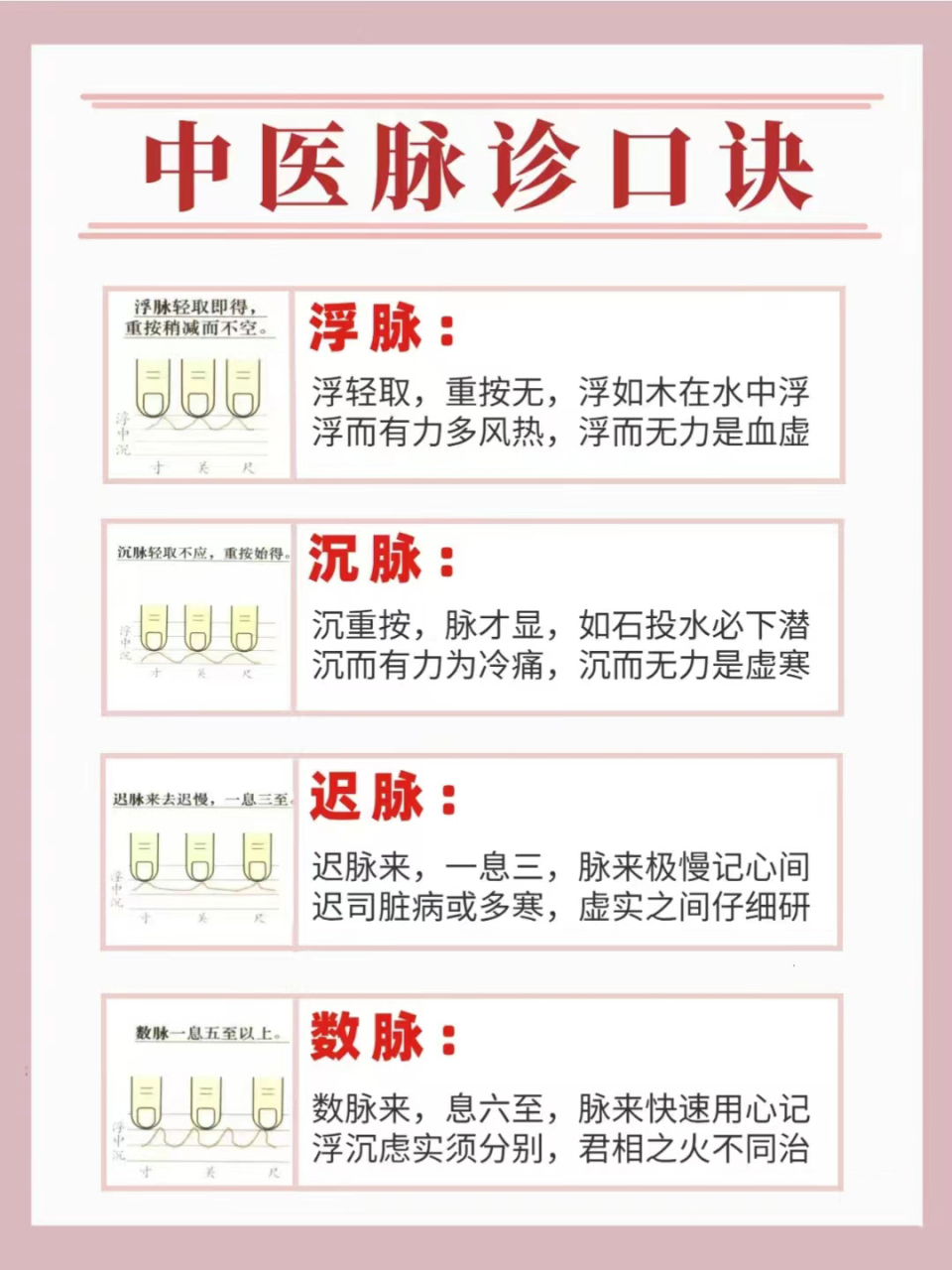 中医脉诊速记口诀来了[期待]  切脉问诊看似复杂,只要我们掌握其中