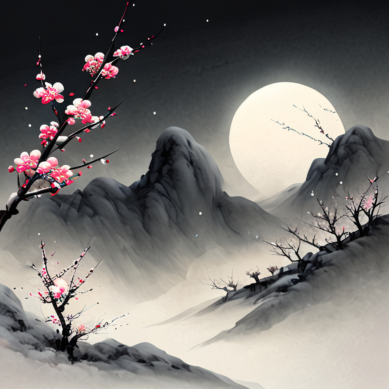 图片,柔光照明,古风绘画,中国风,描绘古诗词,古典美.