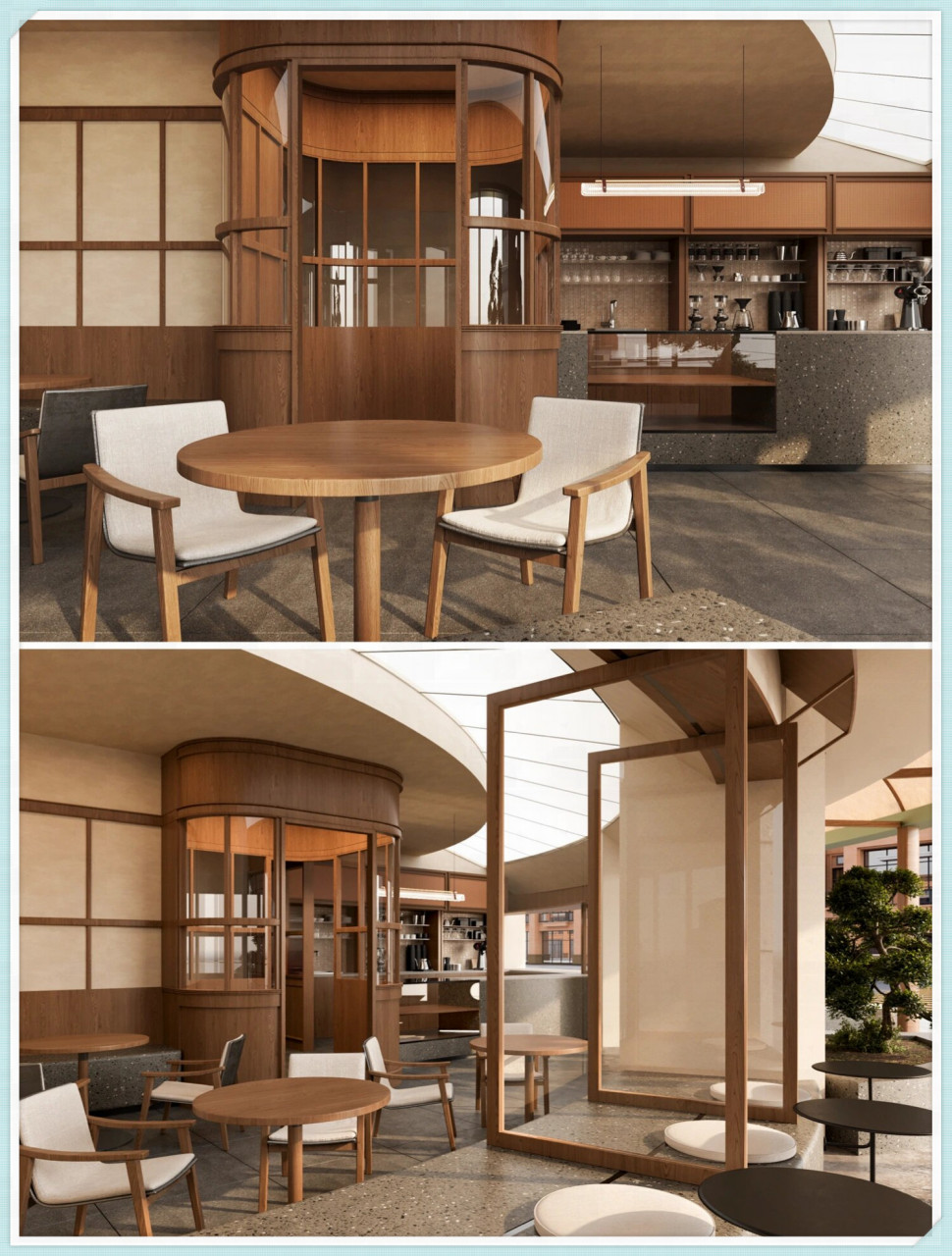 茶酒咖空间  在商业街的一个转弯处,整条街道都以日式风格为主.