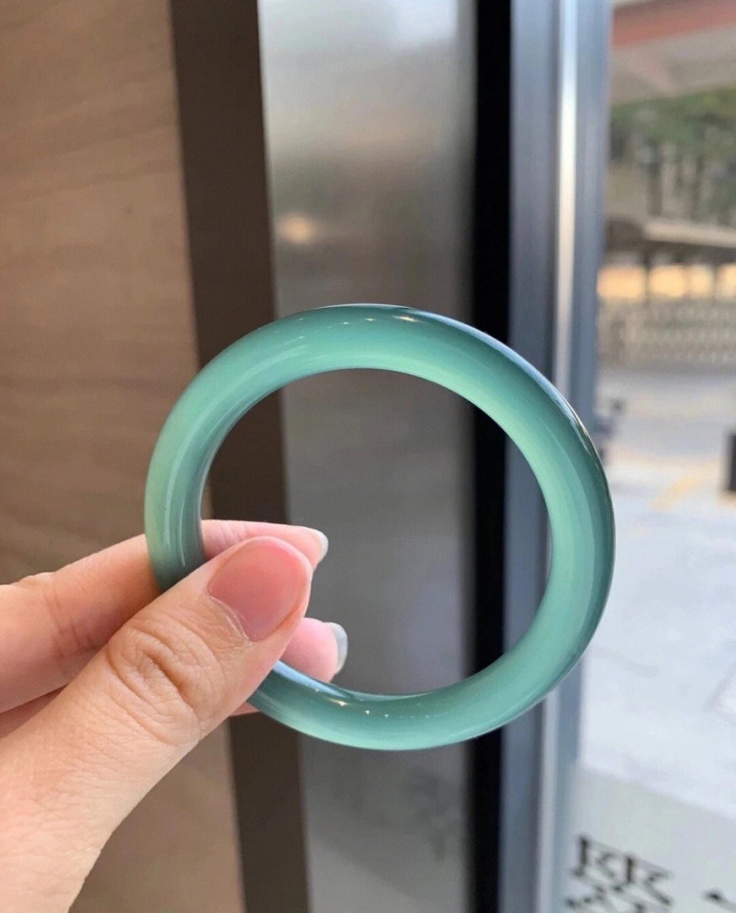 冰种蓝水翡翠手镯#翡翠# #翡翠手镯# #文化