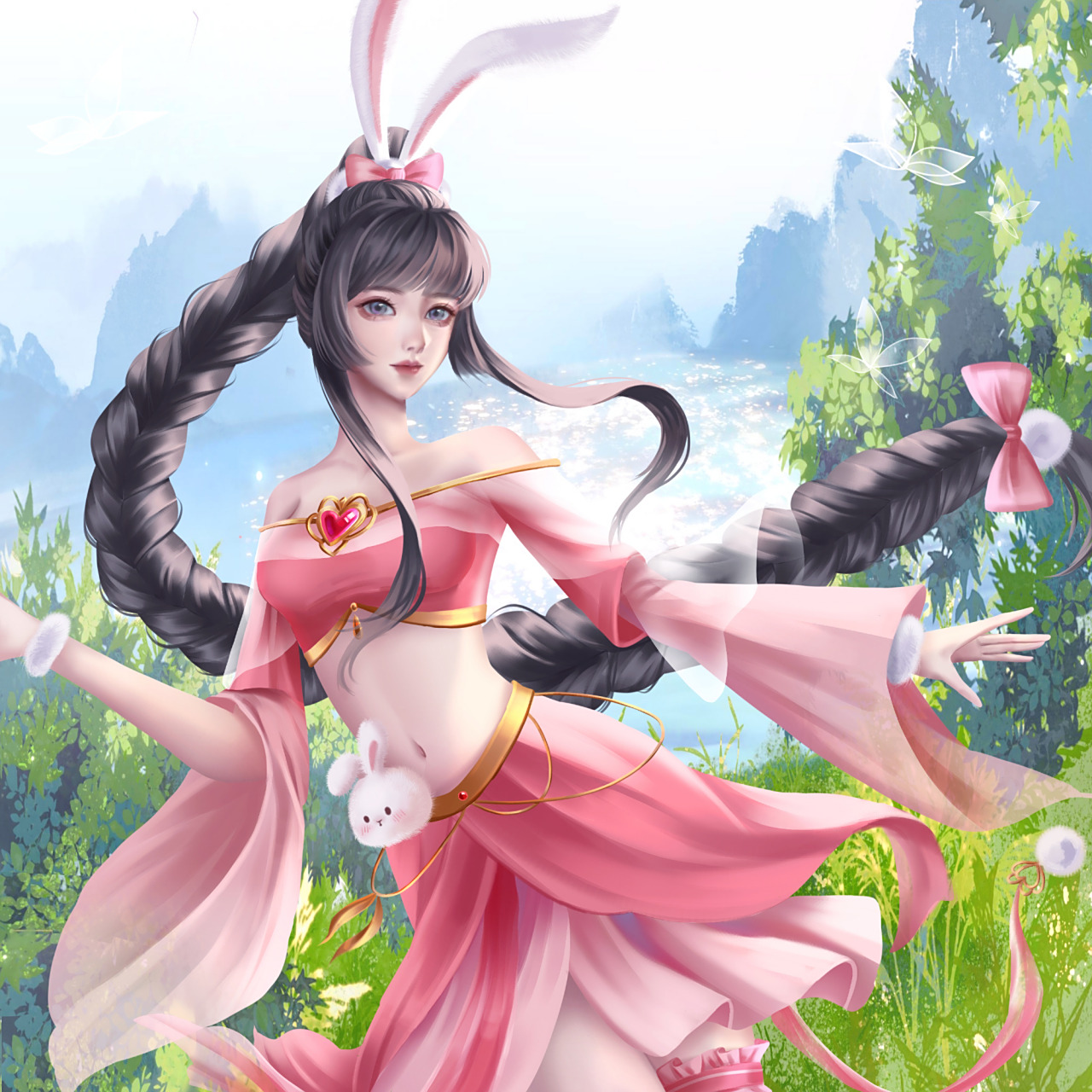 网友绘制的小舞,黑发和粉发都好好看,舞宝太可爱了[期待]