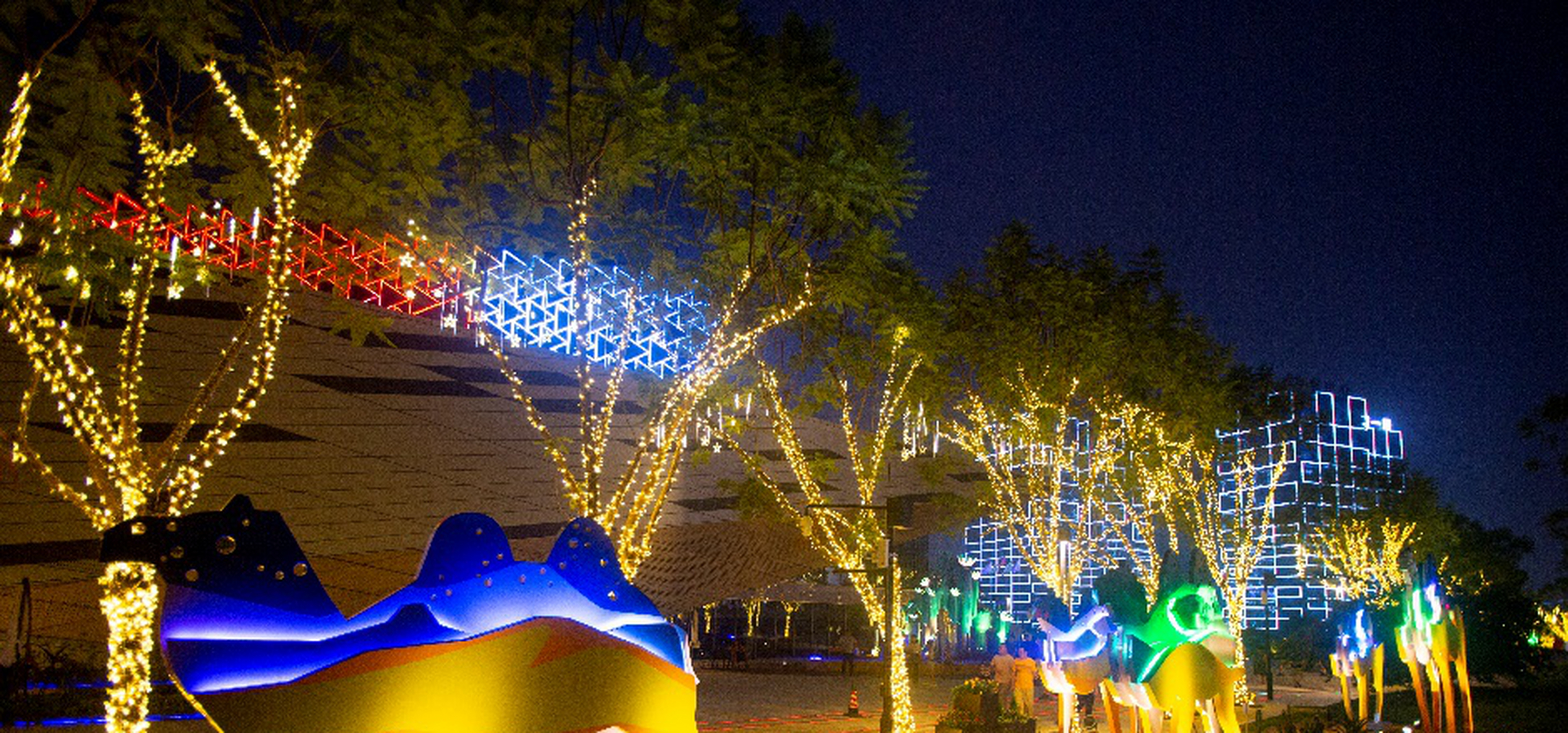一条名为"丝路花街"的步行街盛大亮相,灯影变幻间,这座古老的水码头