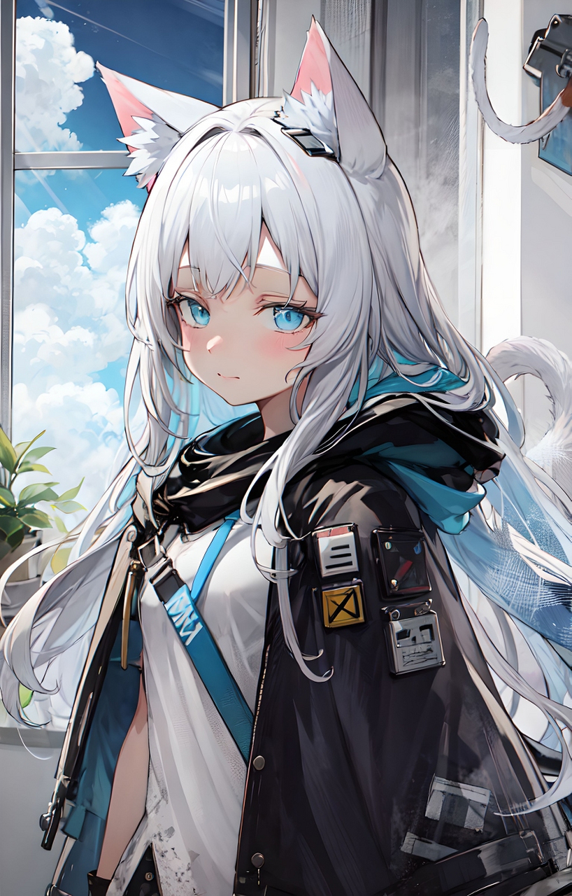 白毛猫耳娘[期待]  #二次元美图