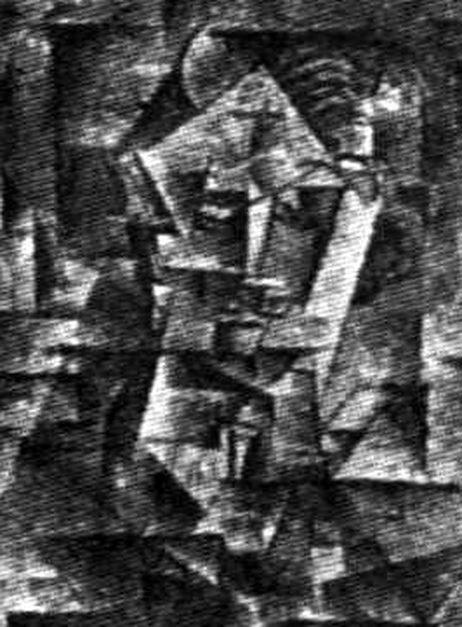 《卡思维勒像》,毕加索作,1910年,油画 这幅《卡思维勒像》,清楚显示