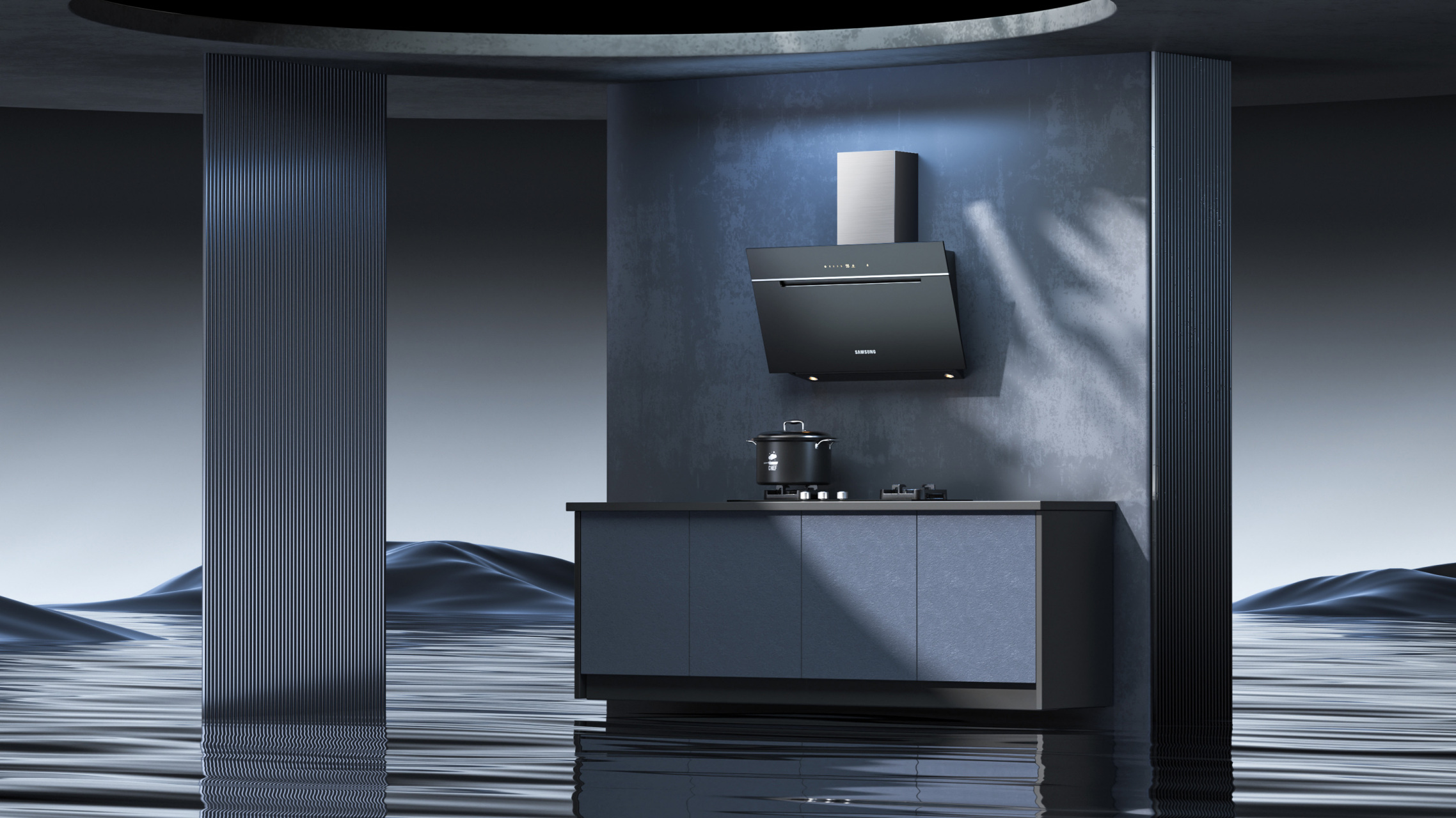 厨房场景产品建模渲染,软件:cinema 4d,渲染器:octane render,后期