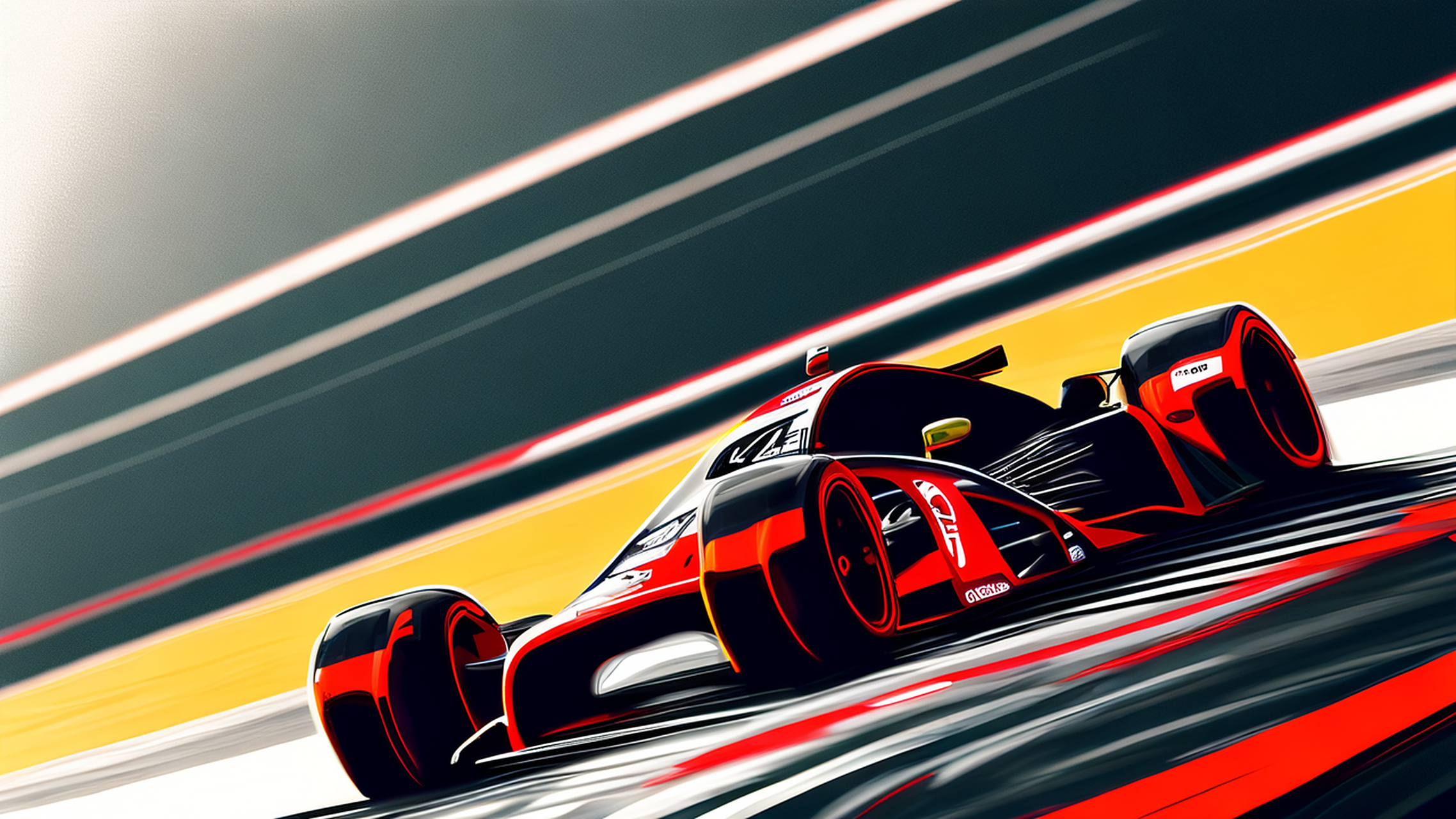 文心一格#  高速赛道,超级跑车,赛车主题,速度感十足,动感构图,高 ..