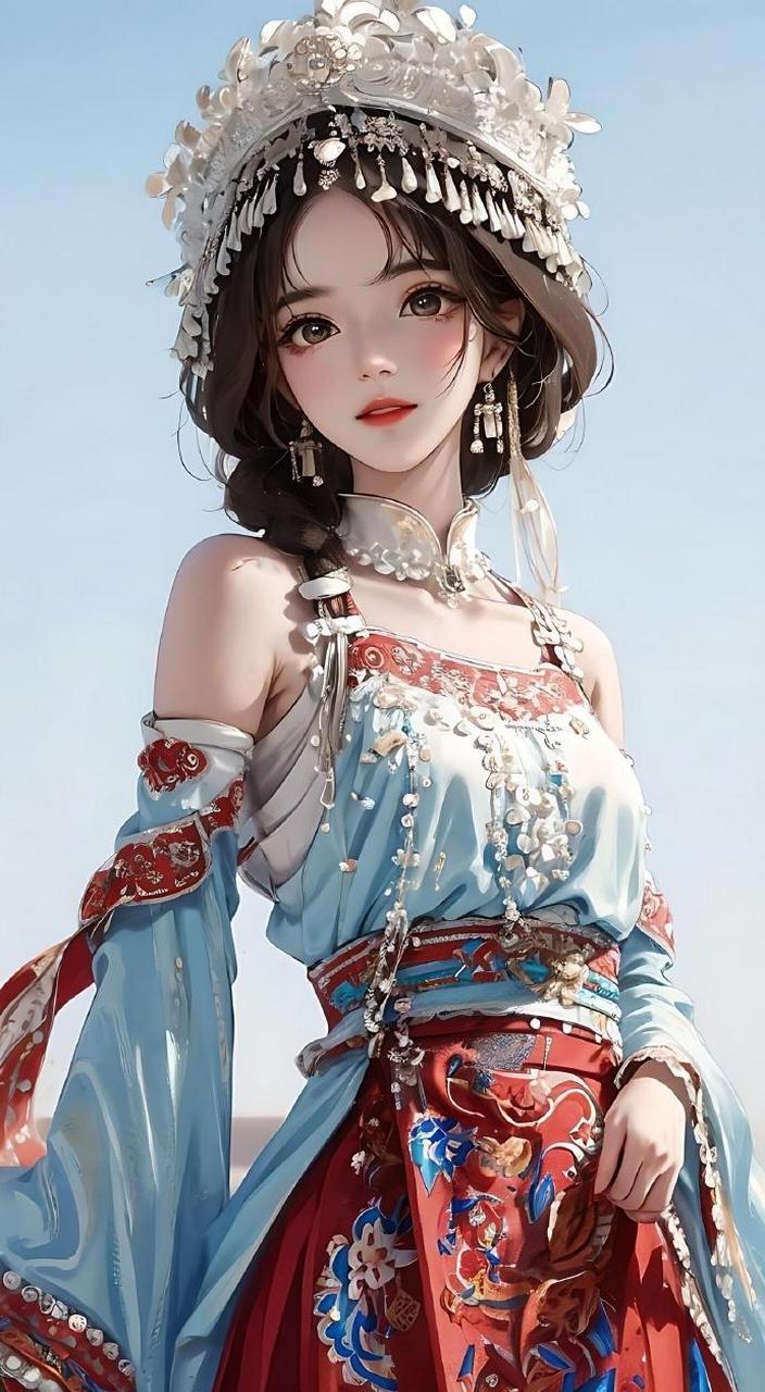 国风元素甜美女生头像壁纸|苗族风系列 676767 #古风小分队