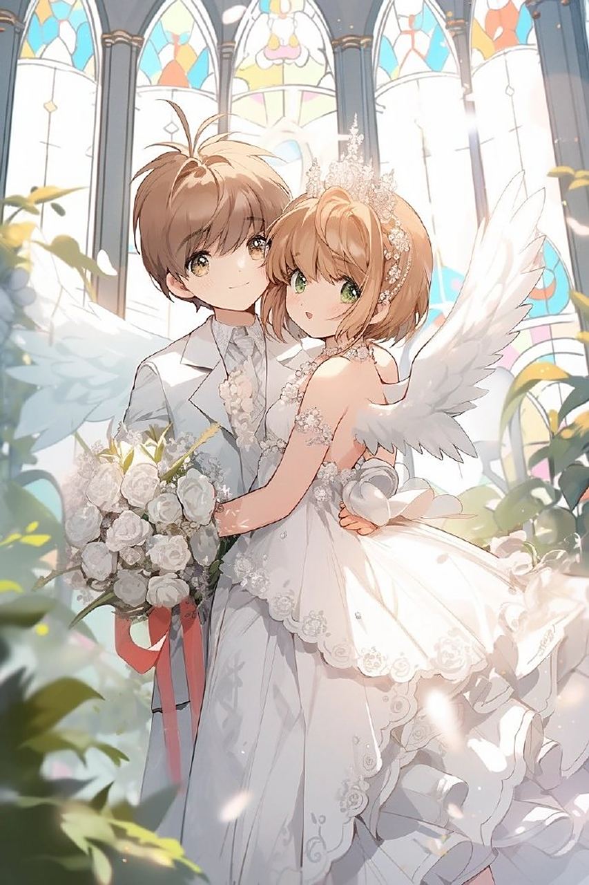 魔卡少女樱  婚纱版狼樱[心] #动漫cp