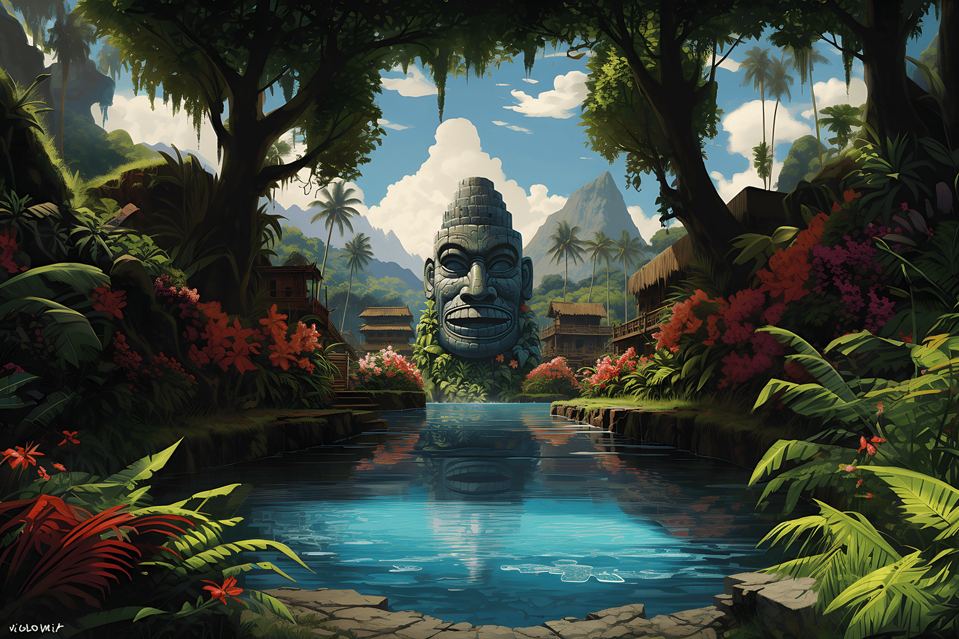 极其科幻的美丽风景图!#ai绘画