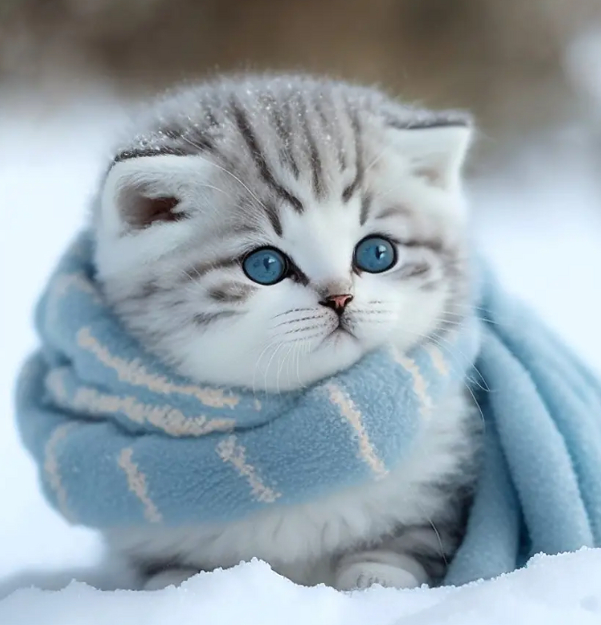 雪中暖男猫咪来暖心啦 可爱的猫当然要艾特可爱的人看啦～ #宠物