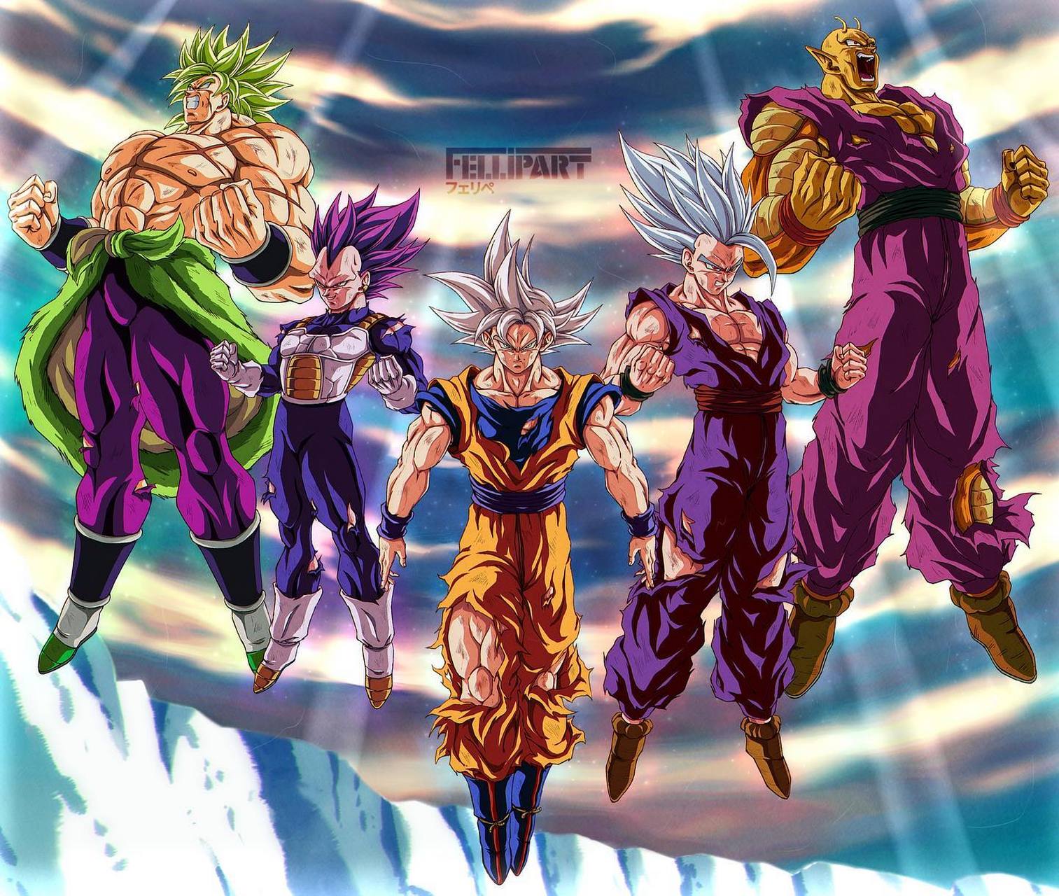 龙珠超,第七宇宙五虎上将集合,来自同人画师fellipart.