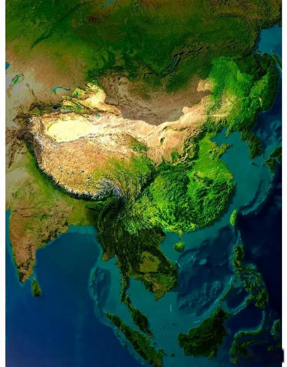 亚洲地形模型图图片