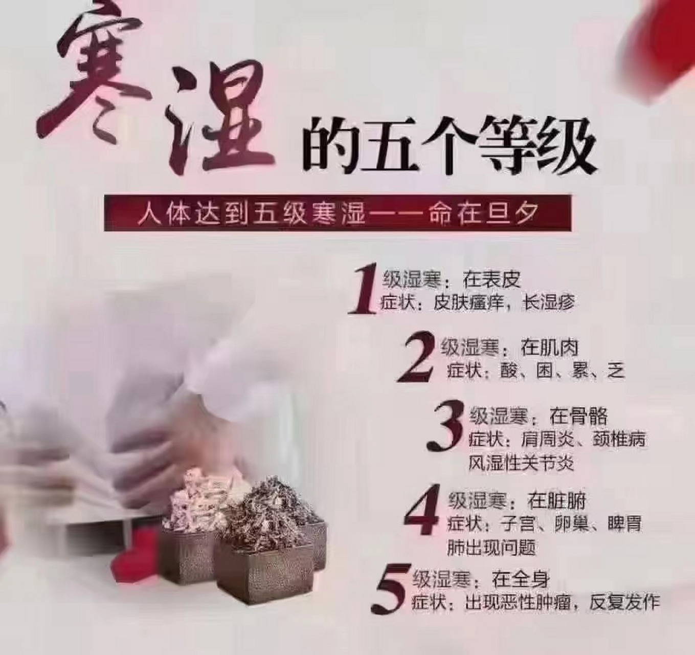 【寒湿的5个等级 中医讲"有痒必有湿"千寒易除,一湿难祛.