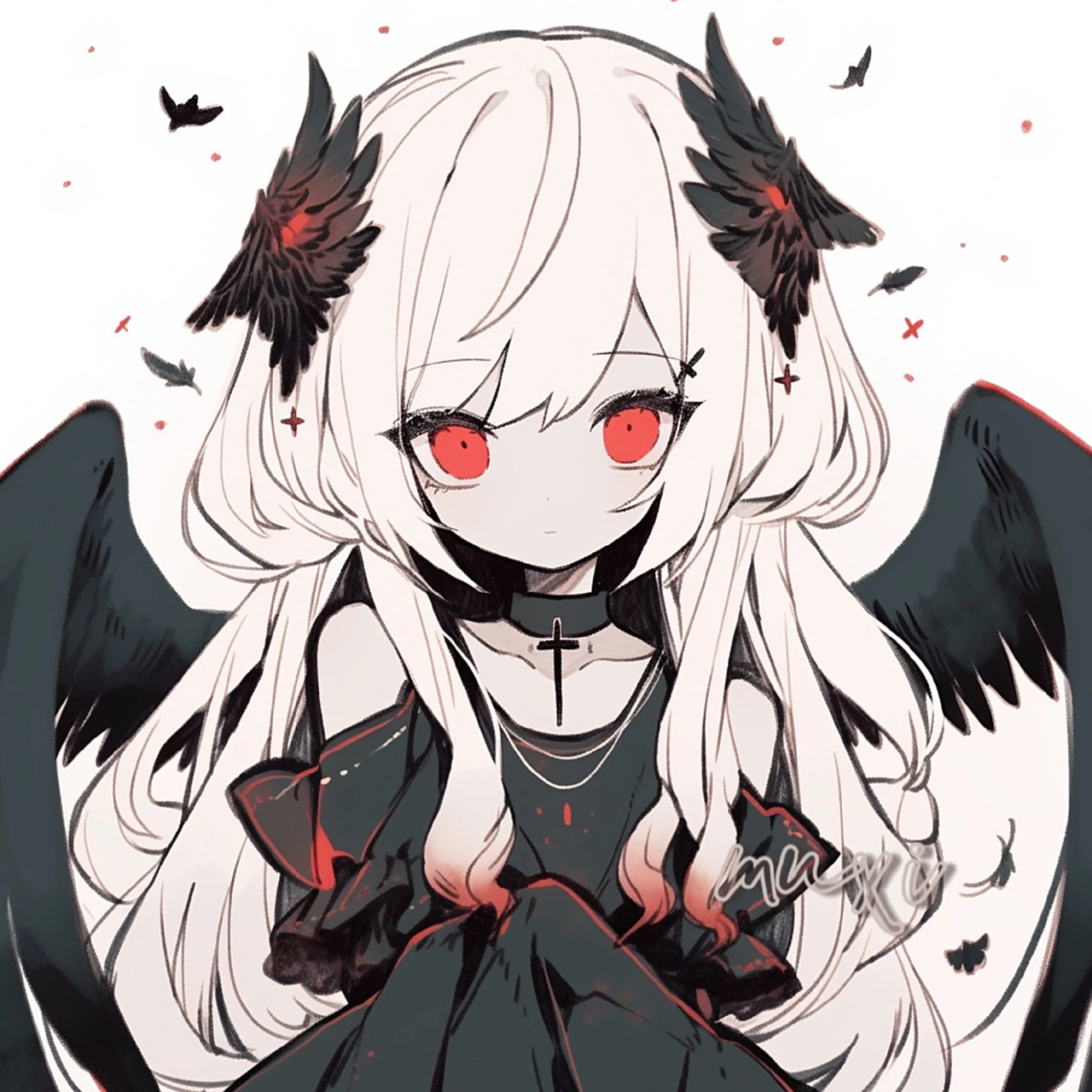 小恶魔少女头像,画风有点酷呀