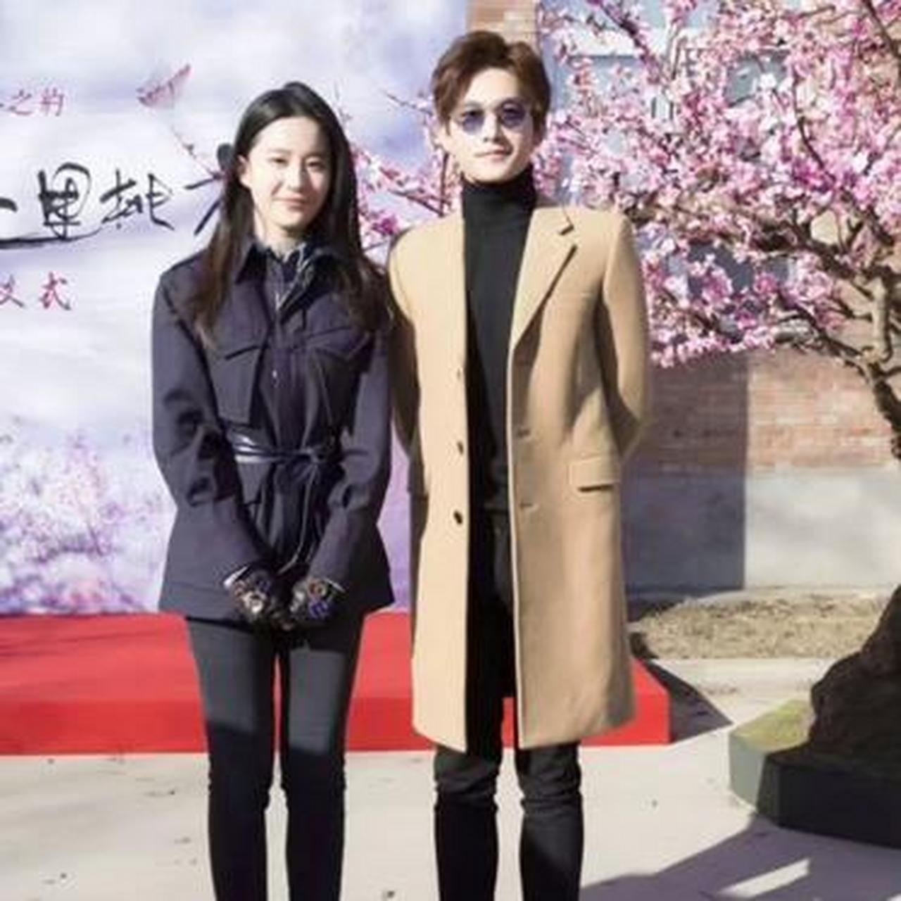 刘亦菲和杨洋的同框,两大颜值山脉,他们俩站一起真的很养眼啊