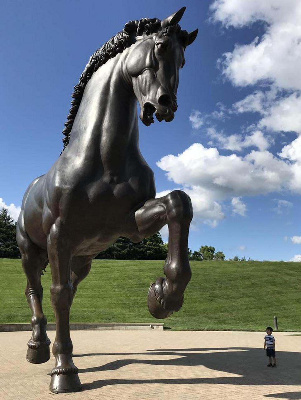让我想起了泉州市东坪山郑成功大雕像骑的马,也很高大
