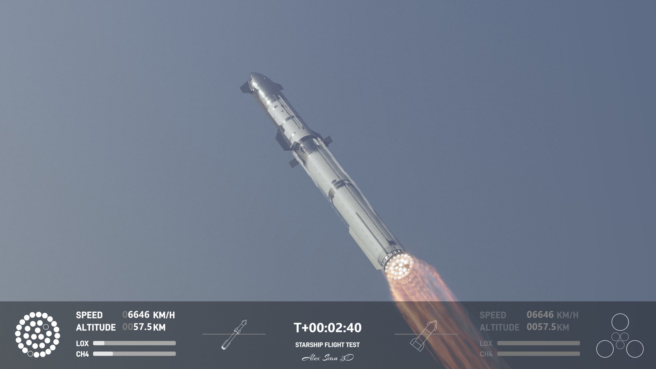 spacex星舰热分离渲染图 #nasa# #spacex# #spacex星舰