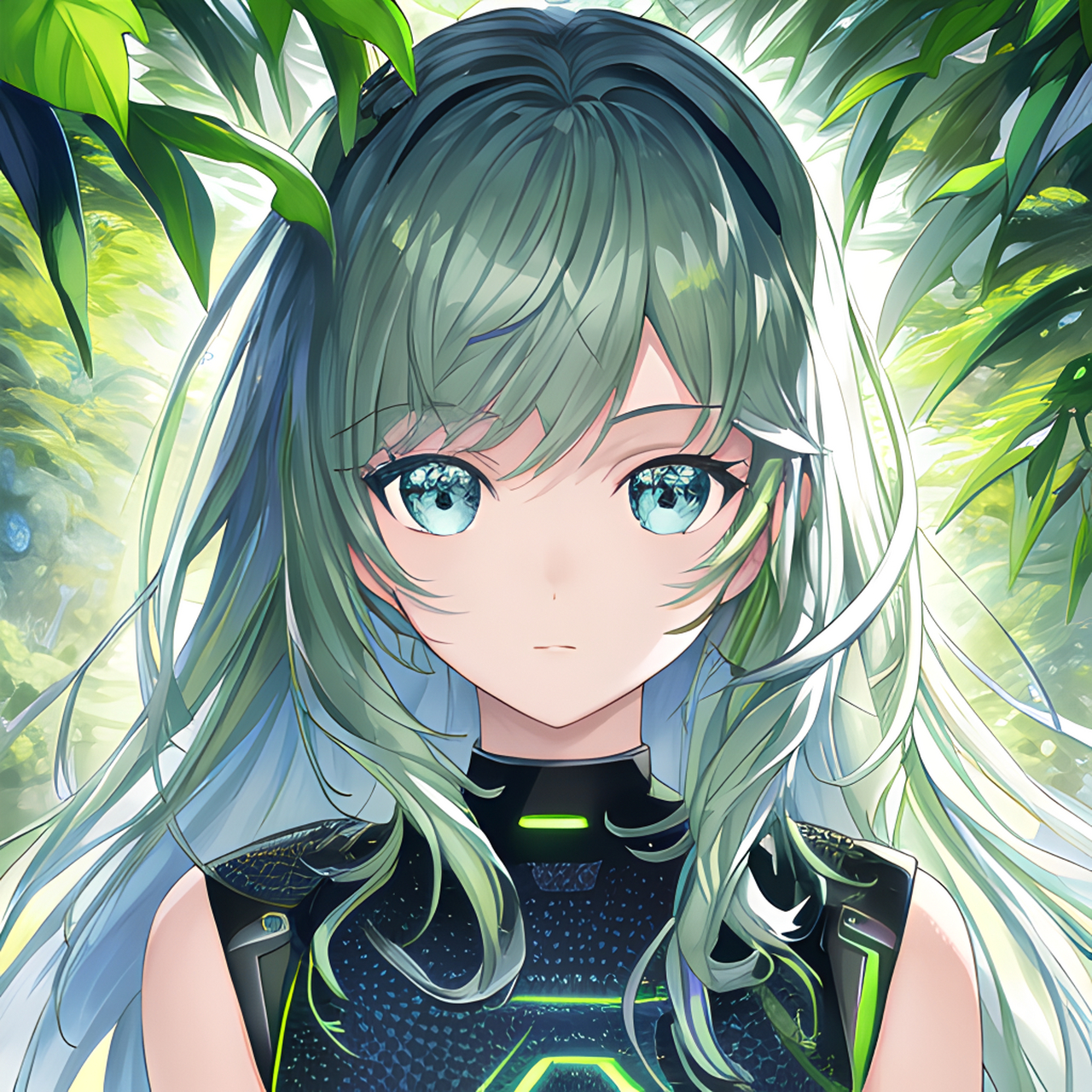 二次元科技潮流少女#百度ai绘图黑科技