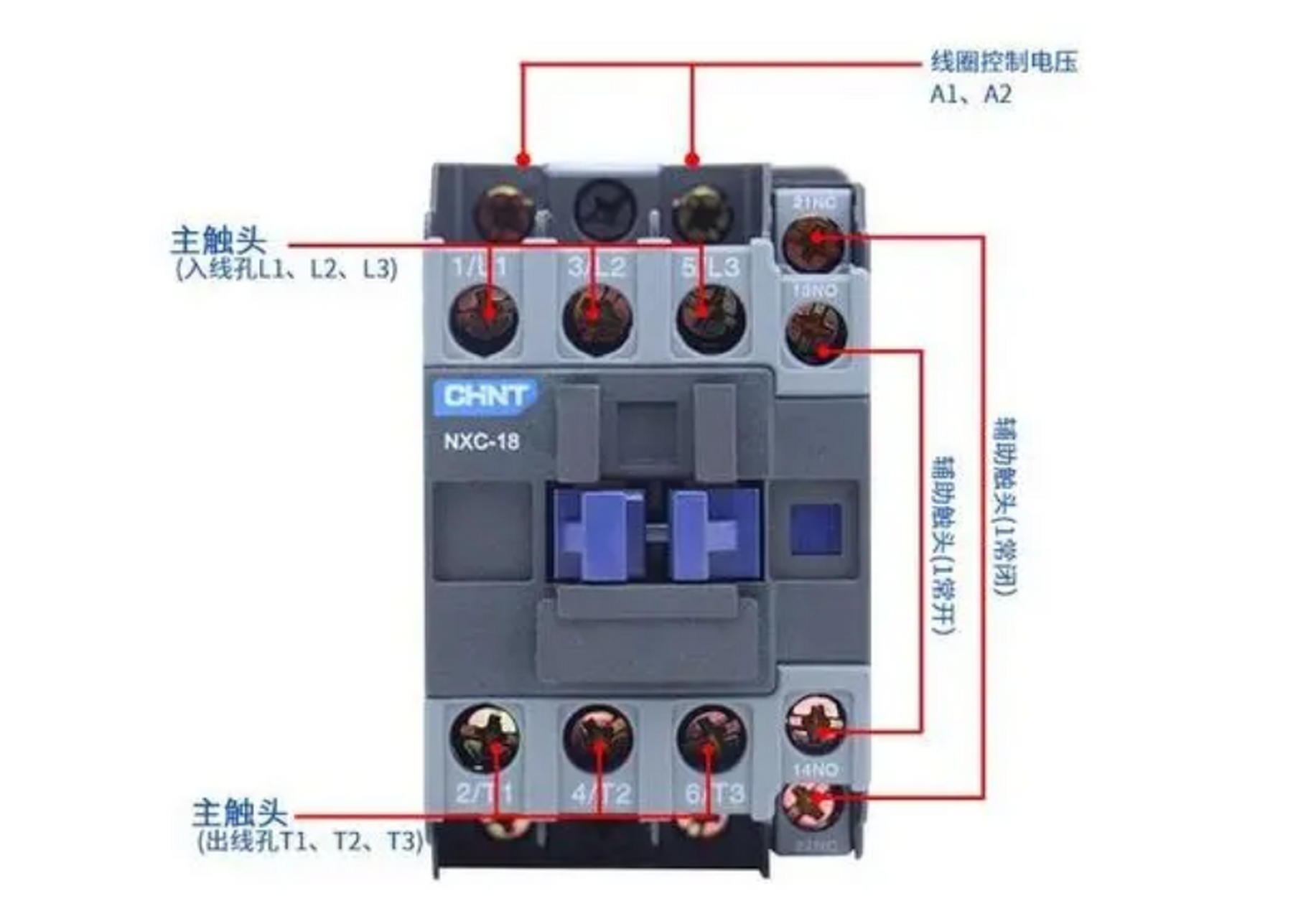 交流接触器接法接线图片