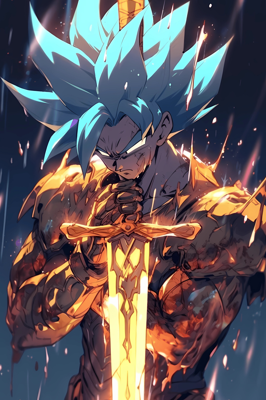 今天给大家带来的是赛亚人孙悟空手持大宝剑的高清壁纸,炫酷程度简直