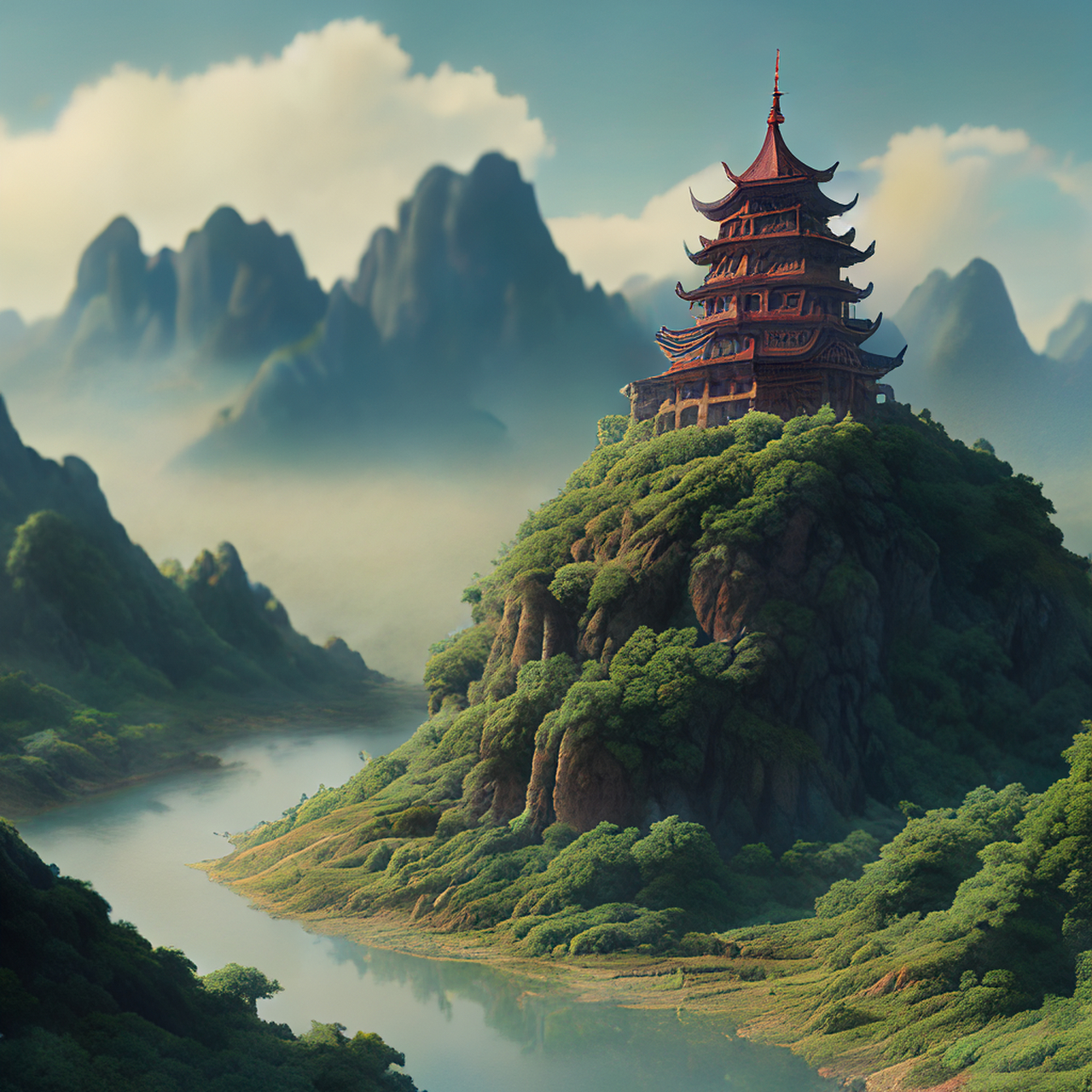 #百度ai绘图黑科技#壁纸,微视图,古风绘画,中国风,描绘古诗词,古典美.