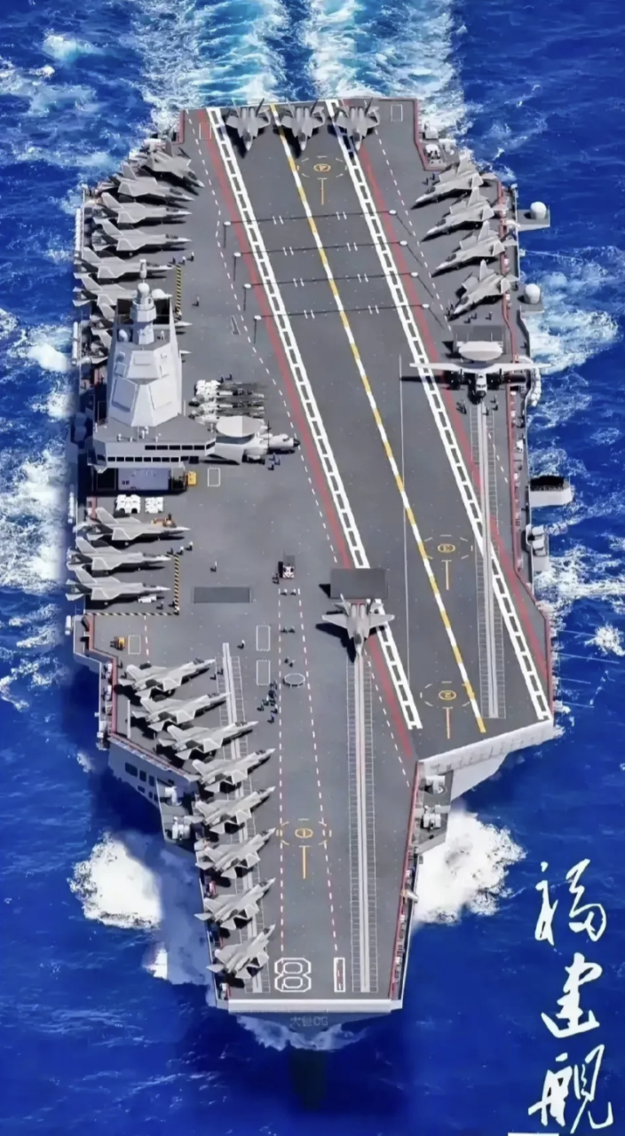 中国海军003型航母福建舰这个角度太震撼,足足有十万吨级,相对于美国