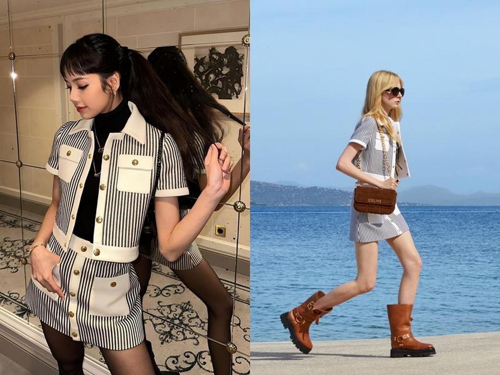 身为celine品牌代言人,lisa日前在个人社群分享一系列身穿2023秋冬