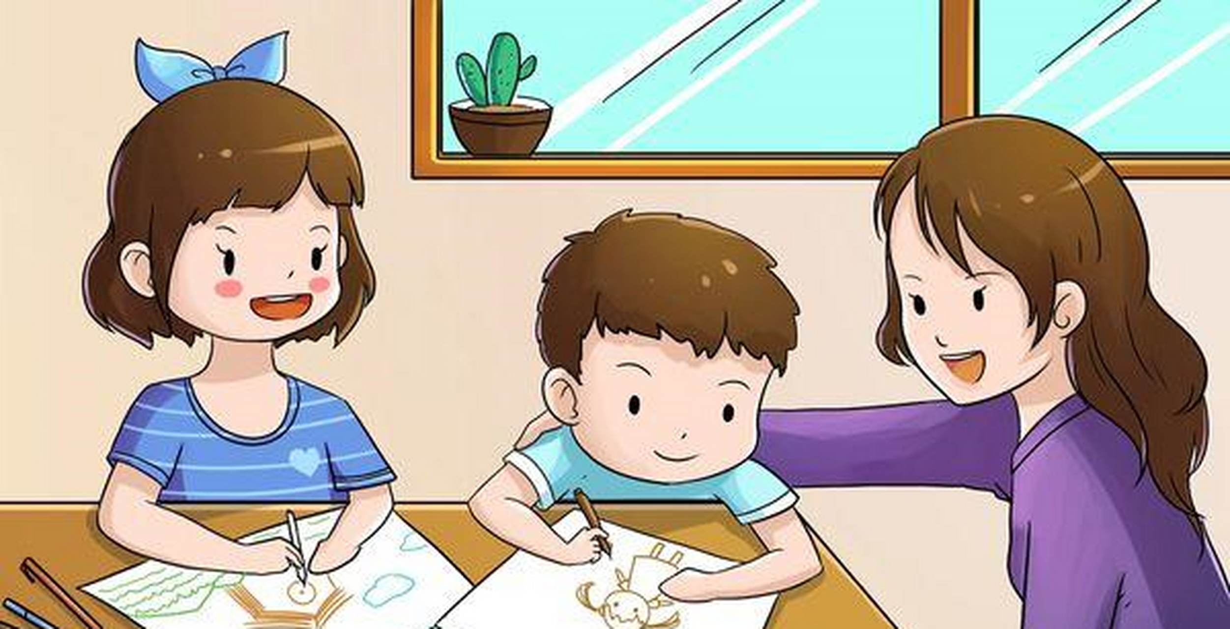 我家孩子小的时候喜欢学画画,当时送孩子去绘画班学习的时候,确实他也