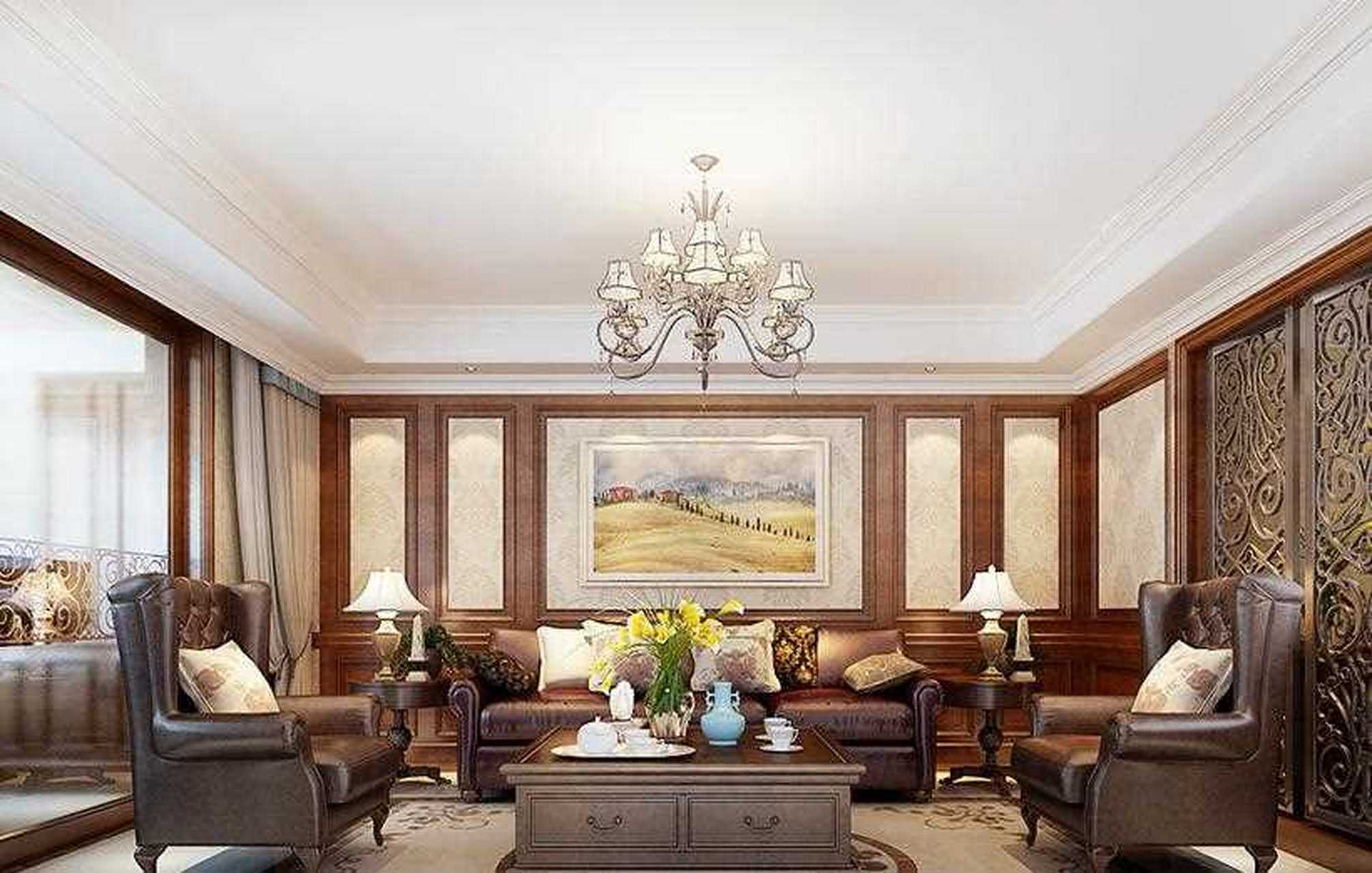 空间经典的美式风格,丰富又细腻的材质和工艺,质朴又自带高级的格调