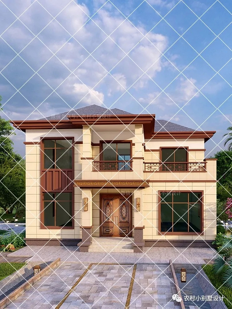二层 新中式别墅,低调稳重符合国人审美  回乡建房,谁都希望自己建的