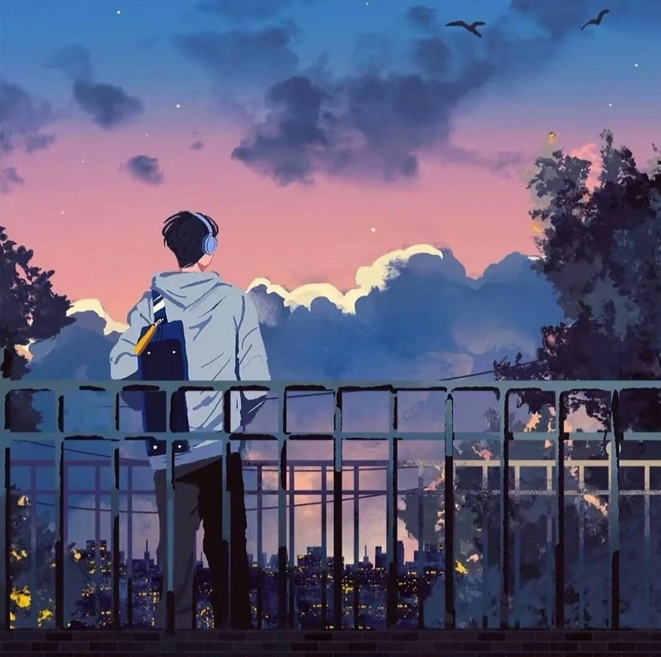 分享一组忧郁风格的男生动漫头像