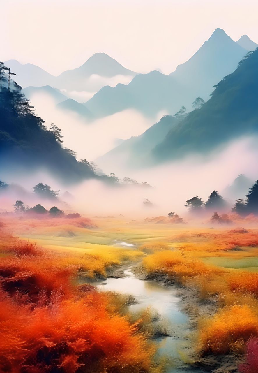 醉卧河山,夜观星河.徘徊林间,彩绘山水.诗墨自然.