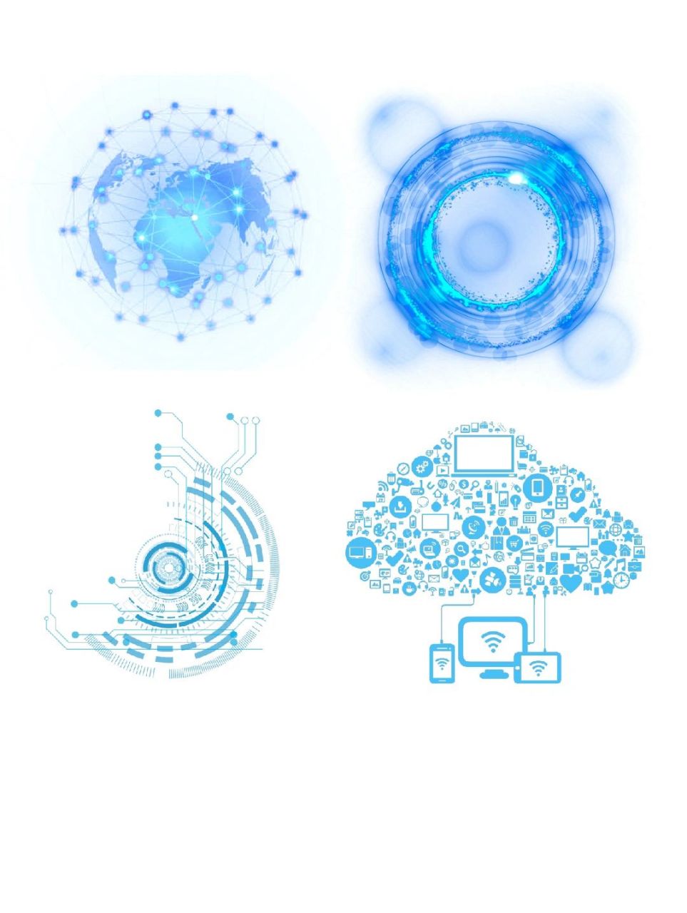 今天的素材有 科技元素合集素材 科技地球设计元素png素材 科技护盾